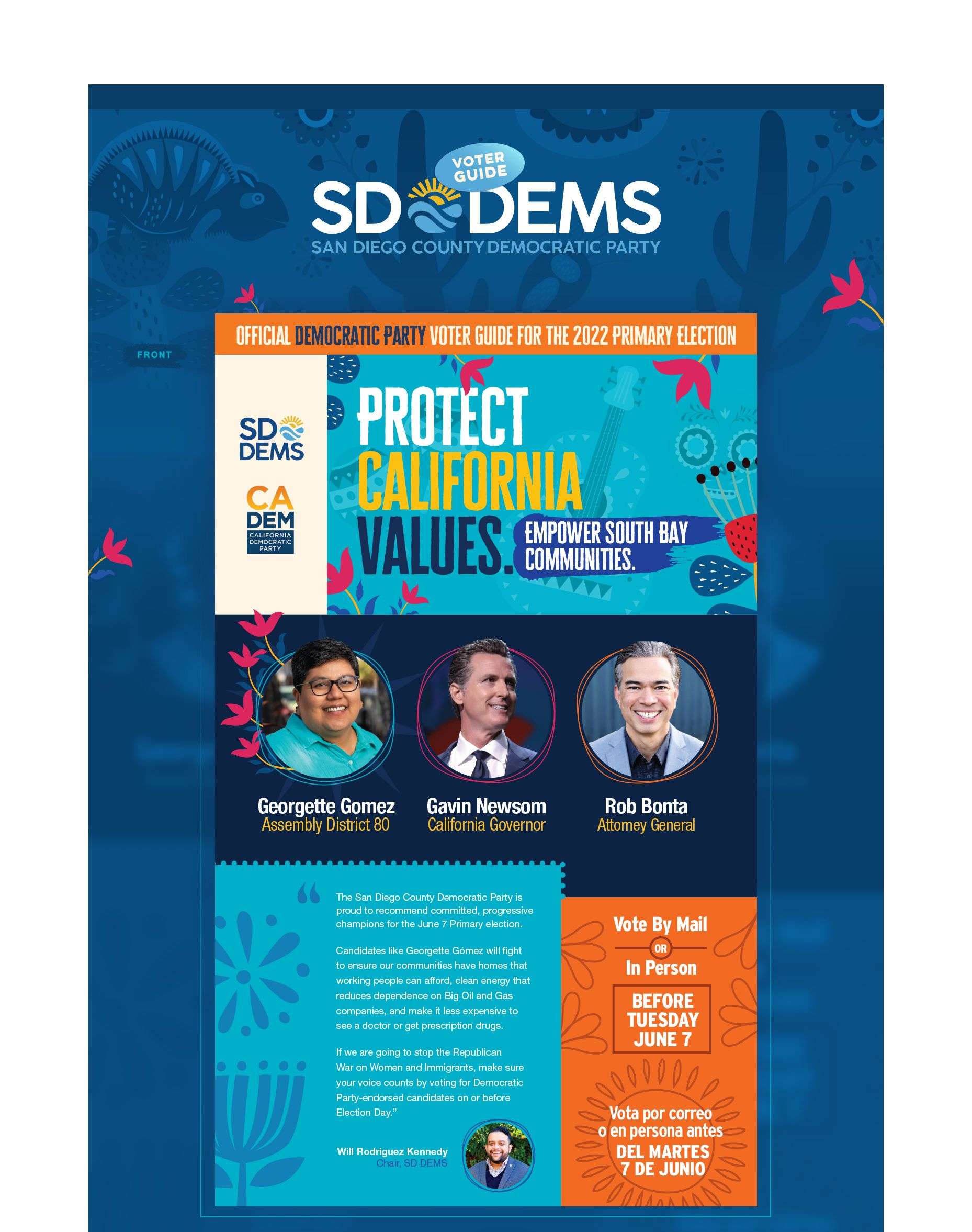 Joint Medias | Graphic design for San Diego County Democratic Party Voter Guide