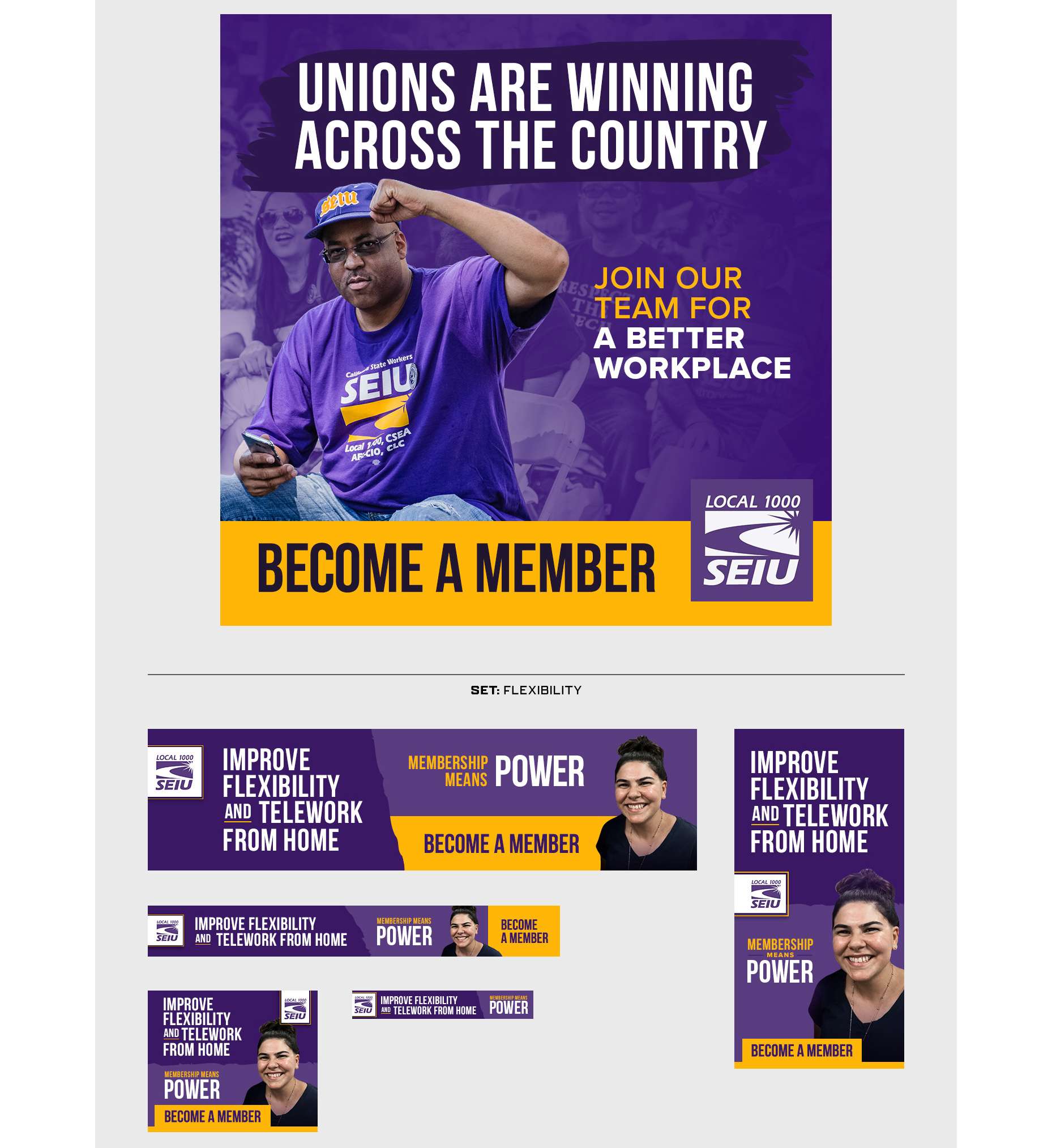 Joint Medias | SEIU Social Media Graphics and digital banner ads