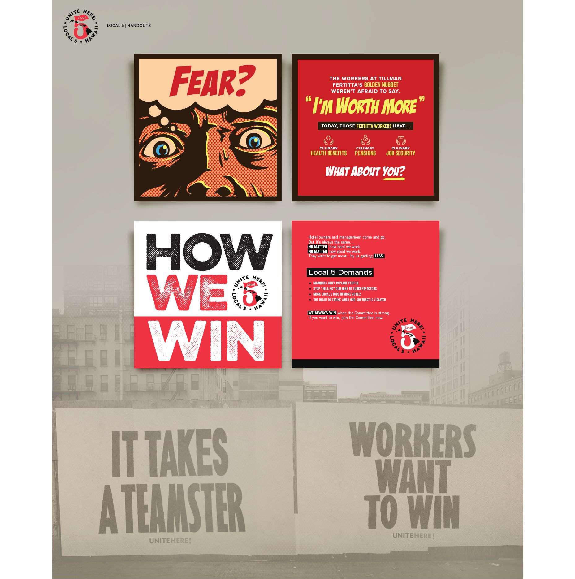 Labor union graphic design Handouts and billboards