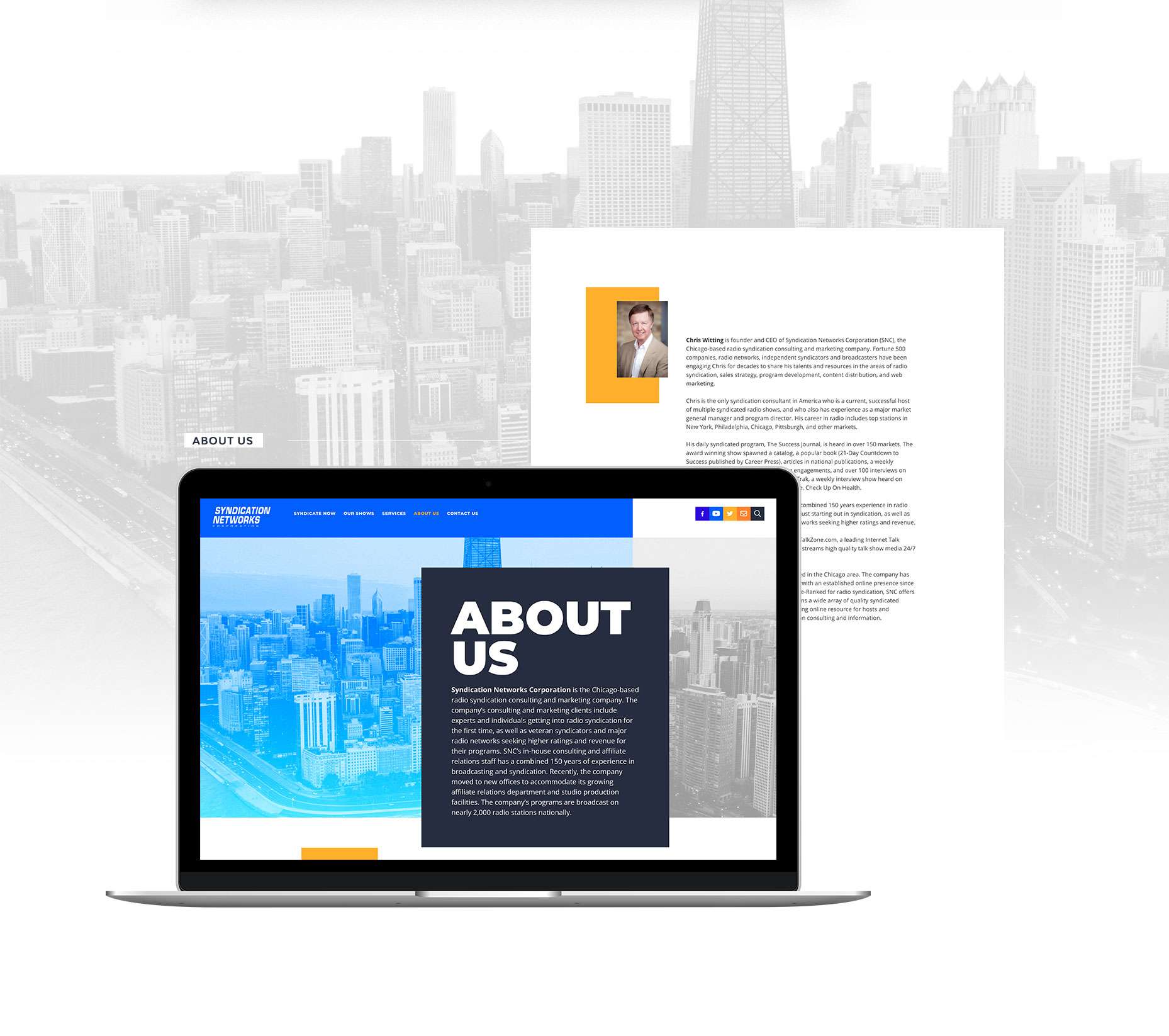 Joint Medias | Syndication Networks about page design laptop mockup